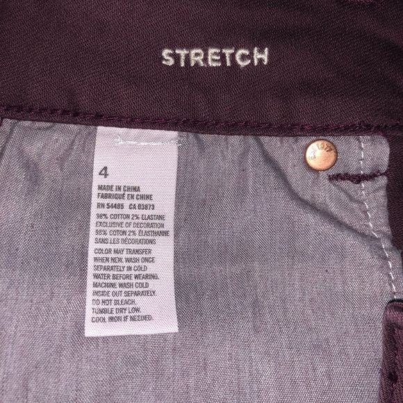 AE HIGH-WAISTED MAROON DENIM SHORTS - Picture 3 of 5